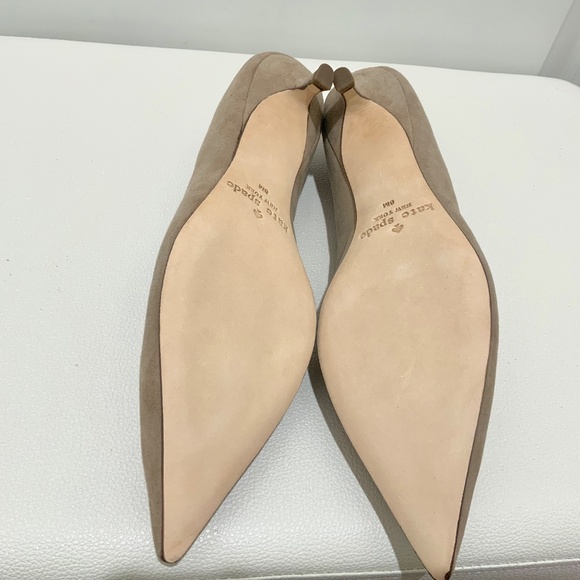 Kate Spade Dale Grey/Brown Cashmere Suede Kitten Heel Pumps Pointed Toe Shoes 8 - Picture 13 of 13